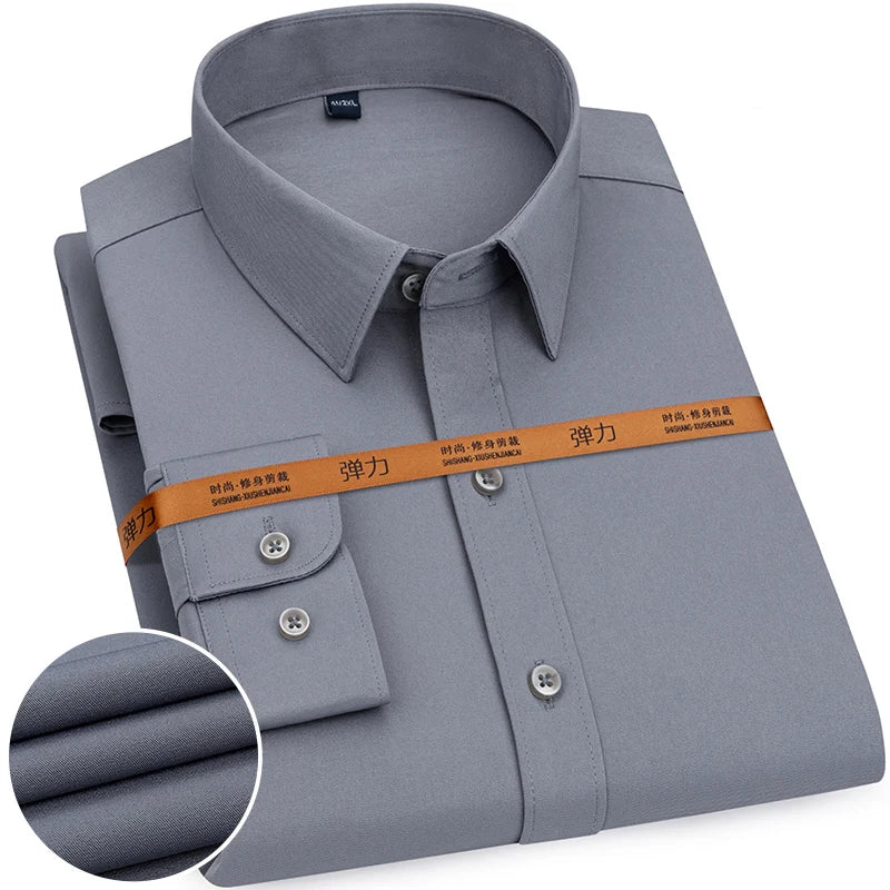 Men's Slim Fit Long Sleeve Business Shirt — Tailored Formal Dress Shirt