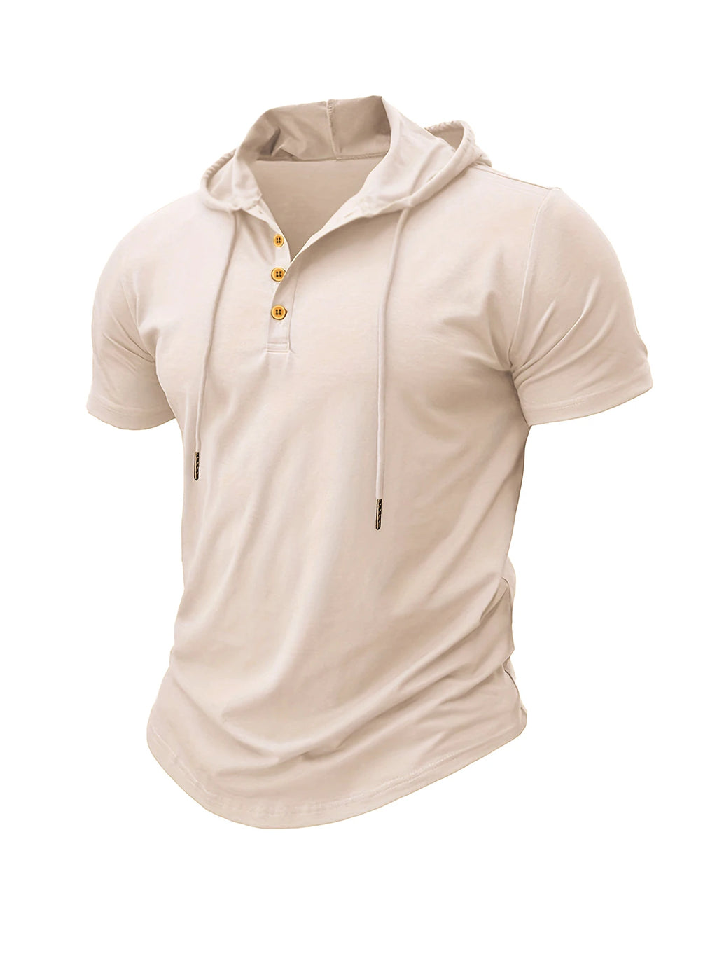 Men's Hooded Short-Sleeve Gym T-Shirt — Athletic Training Tee with Hood