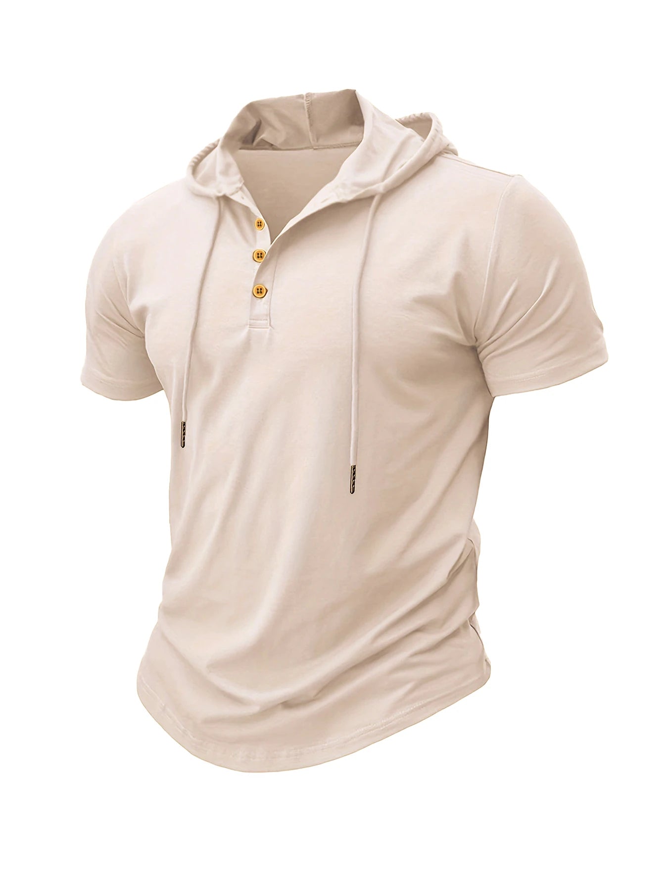 Men's Hooded Short-Sleeve Gym T-Shirt — Athletic Training Tee with Hood