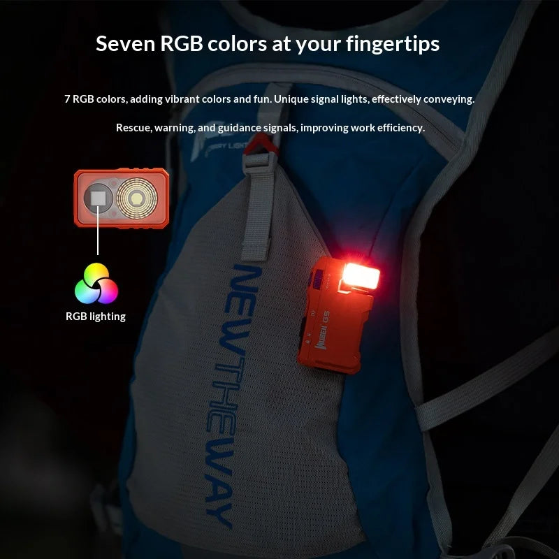 Wuben G5 Rechargeable EDC Pocket Flashlight – 400 Lumens, Dual Light Sources & RGB Light