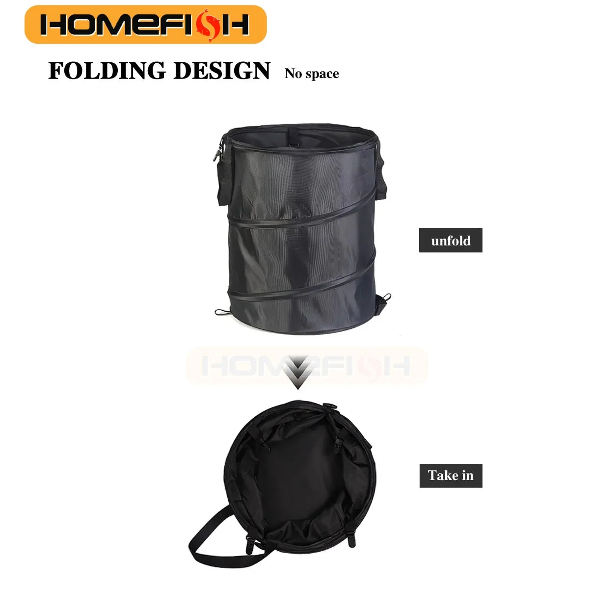 Pop-Up Folding Trash Can — Portable Outdoor Camping Garden Garbage Bag Leaf Bucket