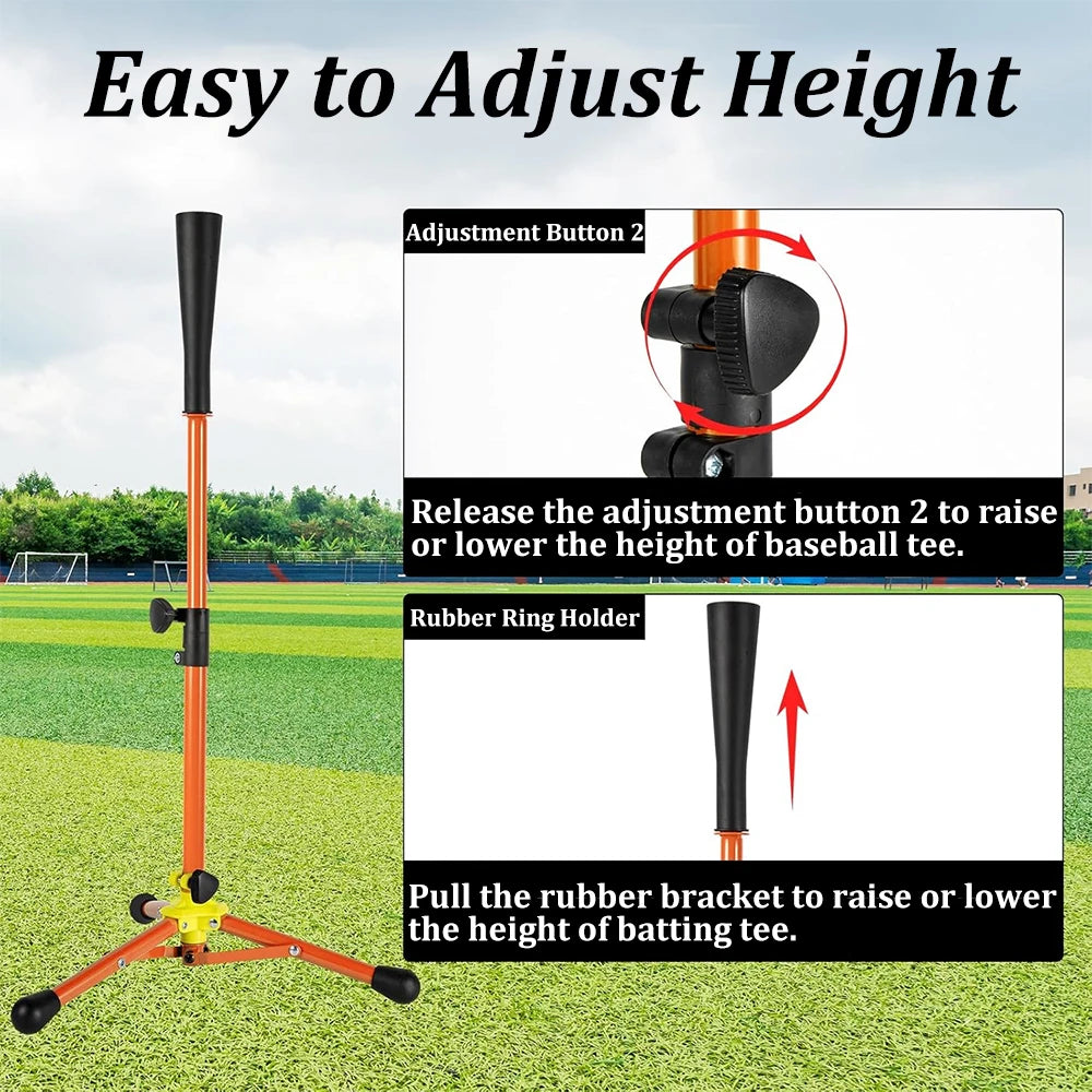 Baseball Batting Tee – Adjustable Height 23-39 Inches for Adults & Youth Hitting Training Practice