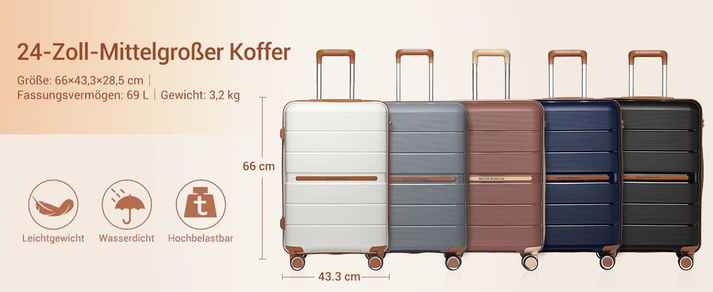 British Traveler PP Luggage – 8 Spinner Wheels & TSA Lock