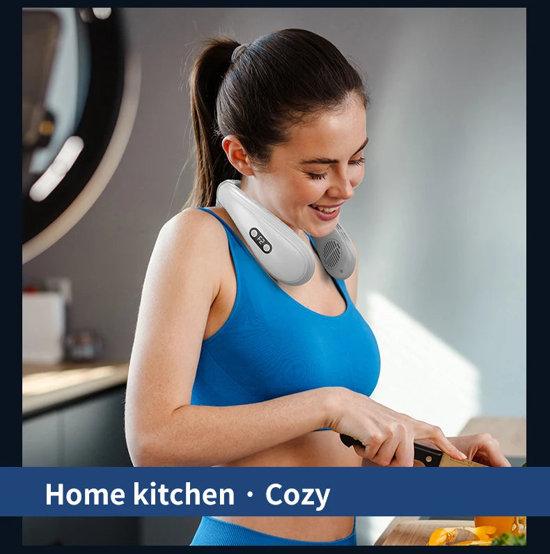 Portable Neck Air Conditioner — Rechargeable Semiconductor Bladeless Cooling Fan Wearable Cooler