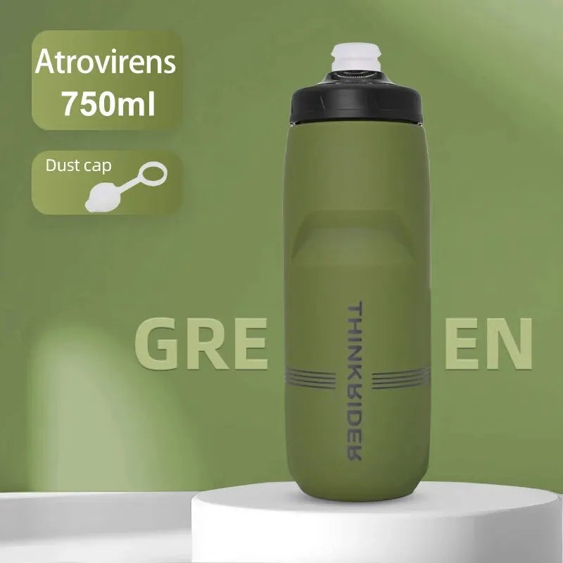 ThinkRider Cycling Water Bottle 620ml/750ml – Squeeze Jet, Leakproof, MTB & Road Bike Cage Compatible, 0–70°C