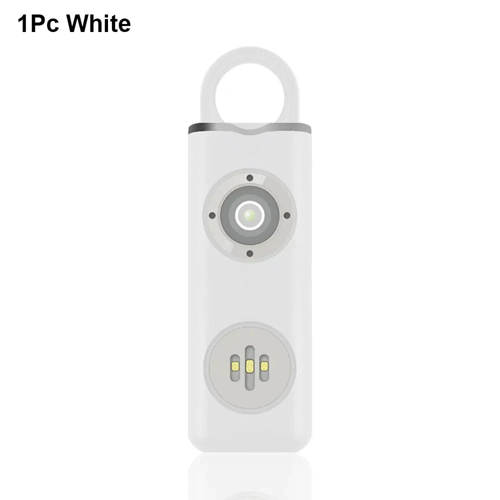 130dB Personal Safety Alarm Keychain with LED Light – Rechargeable Self Defense