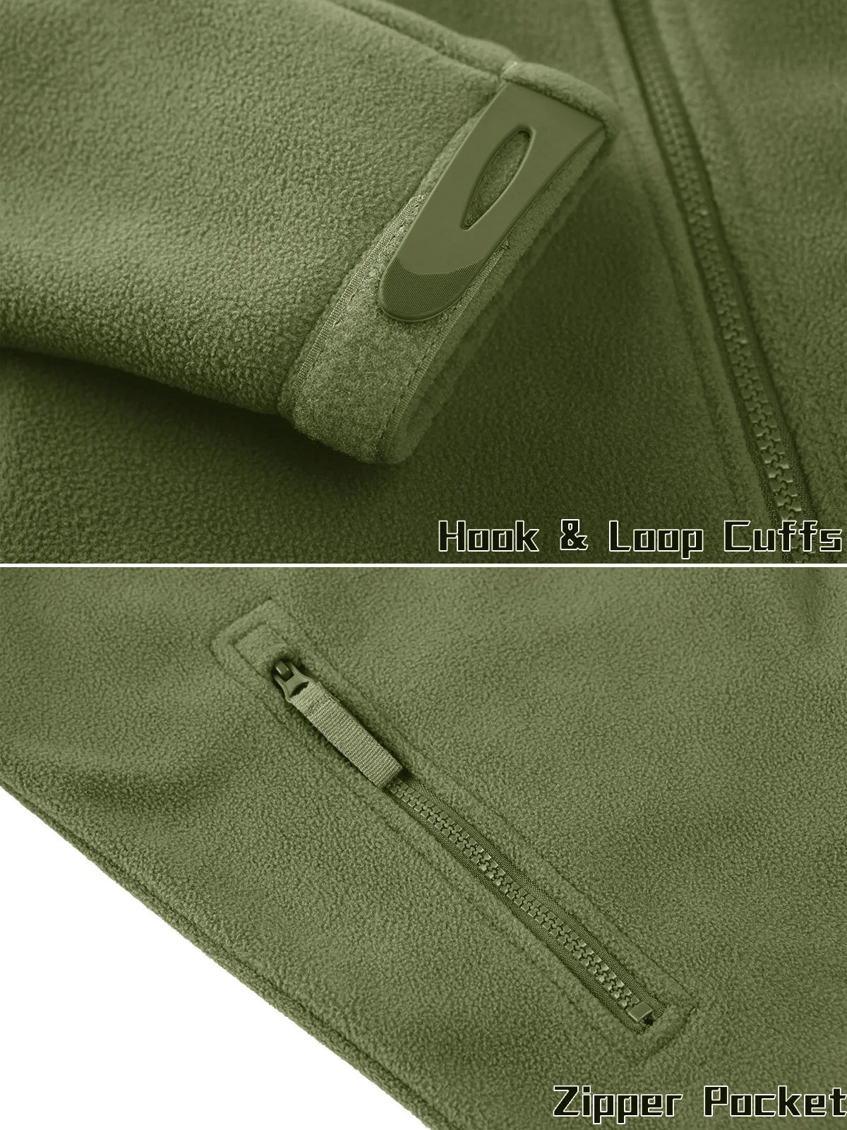 Men's Full Zip Fleece Hiking Windbreaker — Multi-Pocket Outdoor Work Jacket