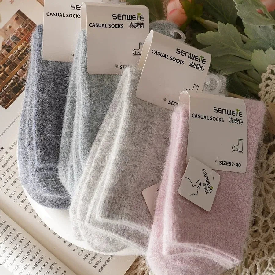Thick Cashmere-Blend Winter Crew Socks