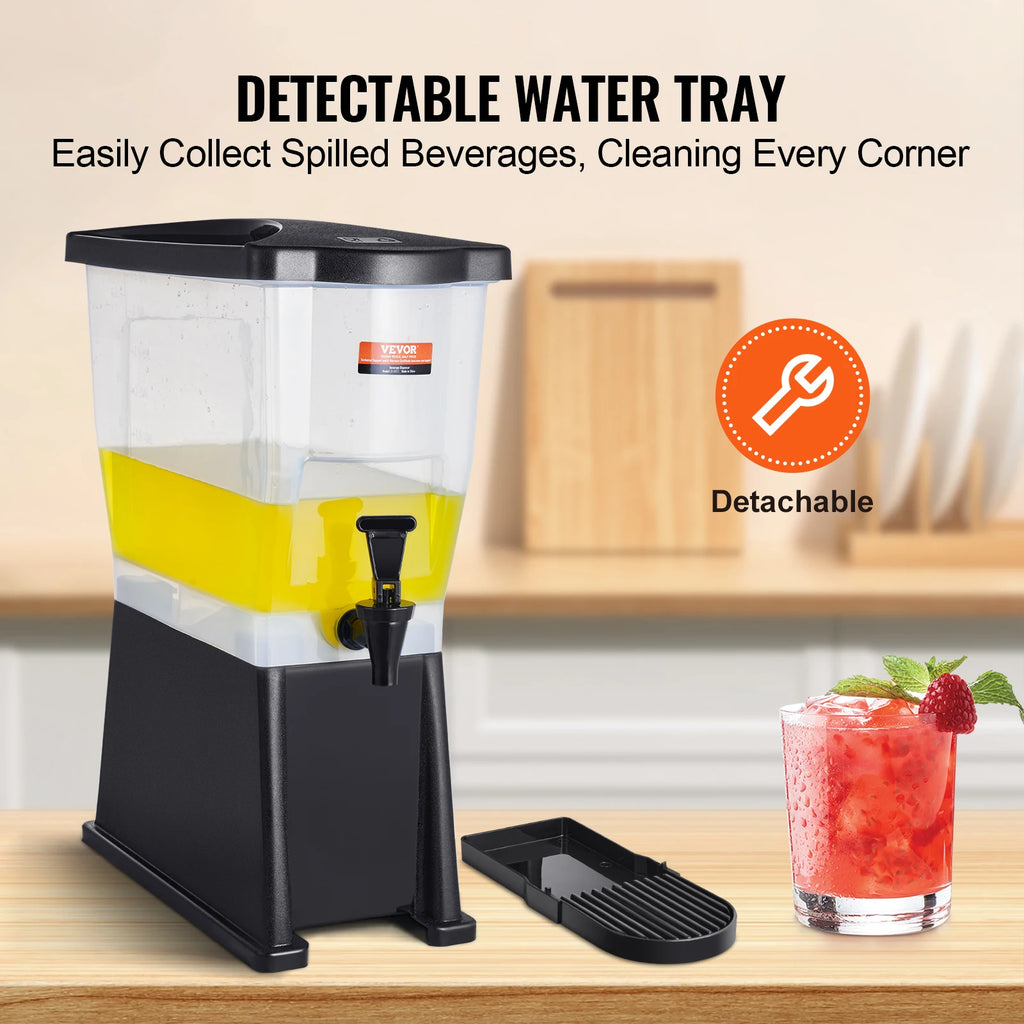 3-Gallon Beverage Dispenser — Plastic Drink Dispenser with Stand, Spigot & Lid for Parties