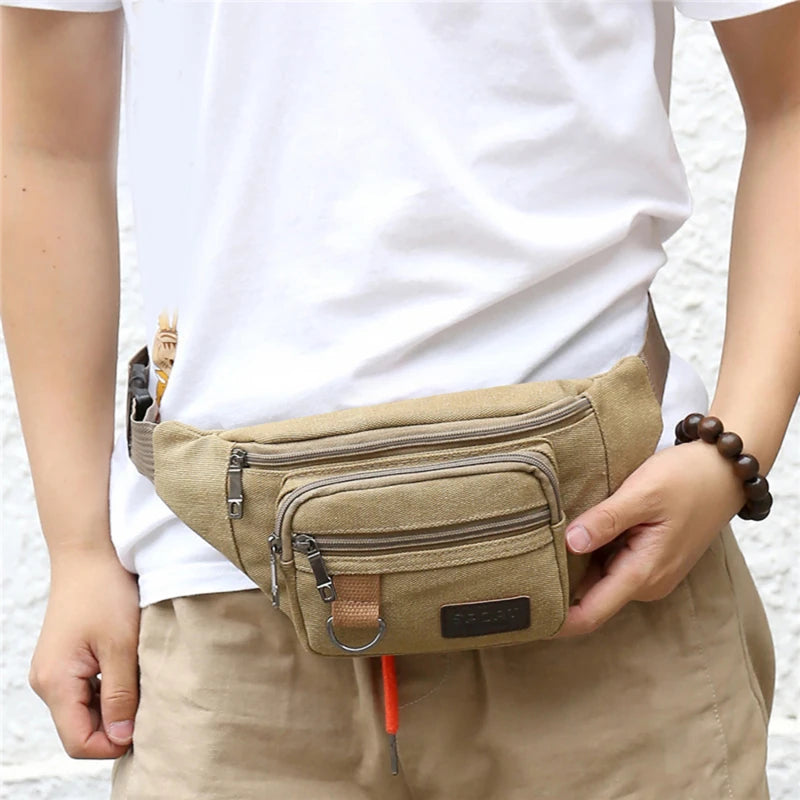 Canvas Waist Bag – Unisex Belt Bag, Bum Bag & Phone Pouch for Travel & Daily Use