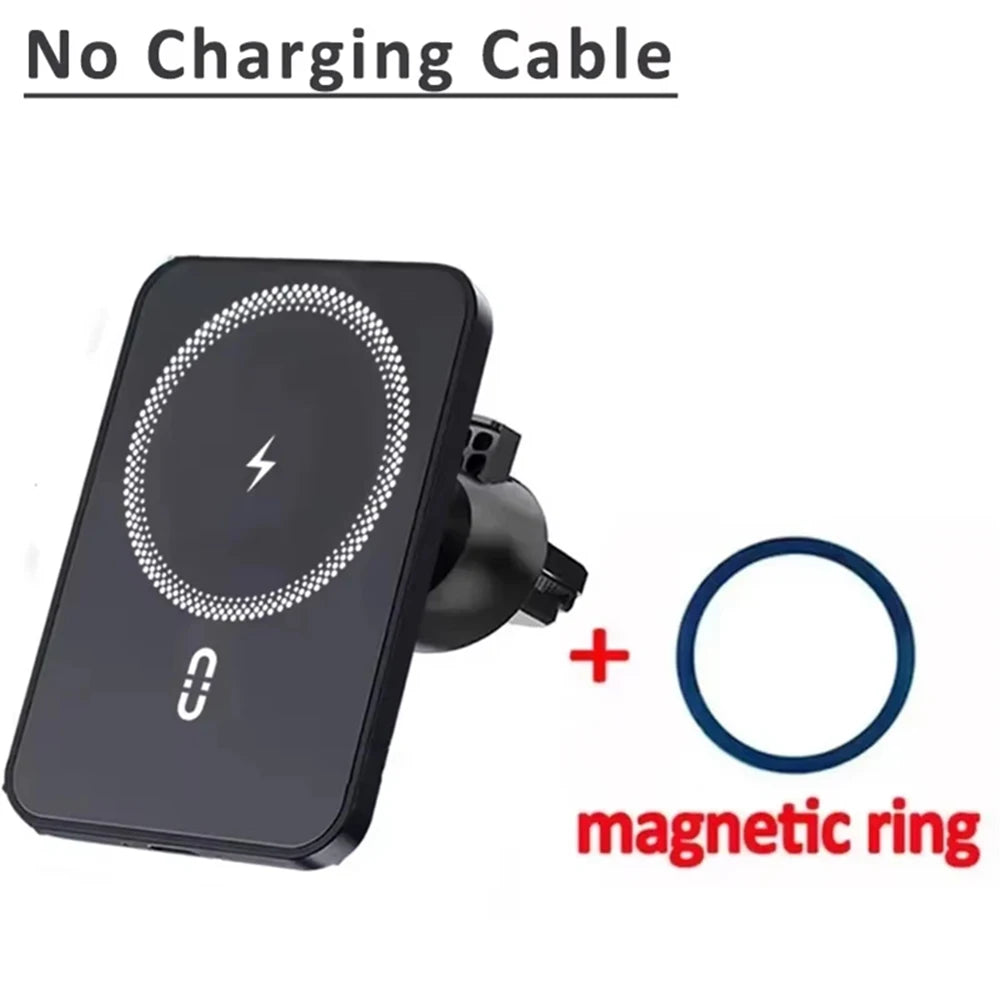 Magnetic Car Air Vent Phone Holder with 15W Wireless Charger – MagSafe Compatible for iPhone 12–17