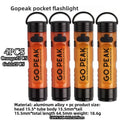 GOPEAK Pocket Mini Flashlight – Hat Clip, USB Rechargeable, Magnetic, Glow-in-Dark EDC Light