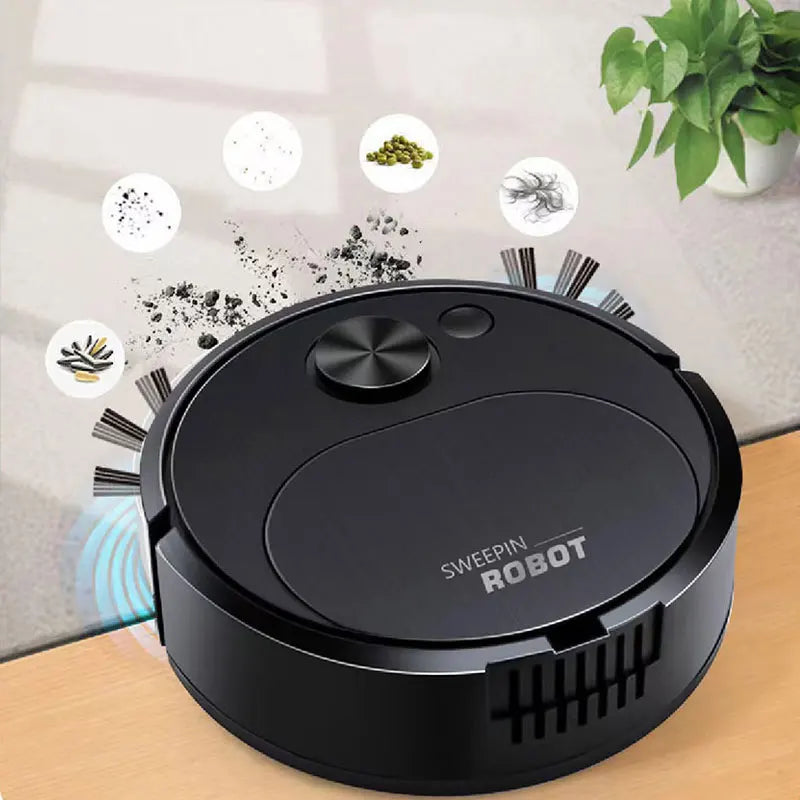 Mini Robot Vacuum Cleaner — 3-in-1 Sweep, Mop & Vacuum, 1500Pa, USB Charging, 20-Min Runtime