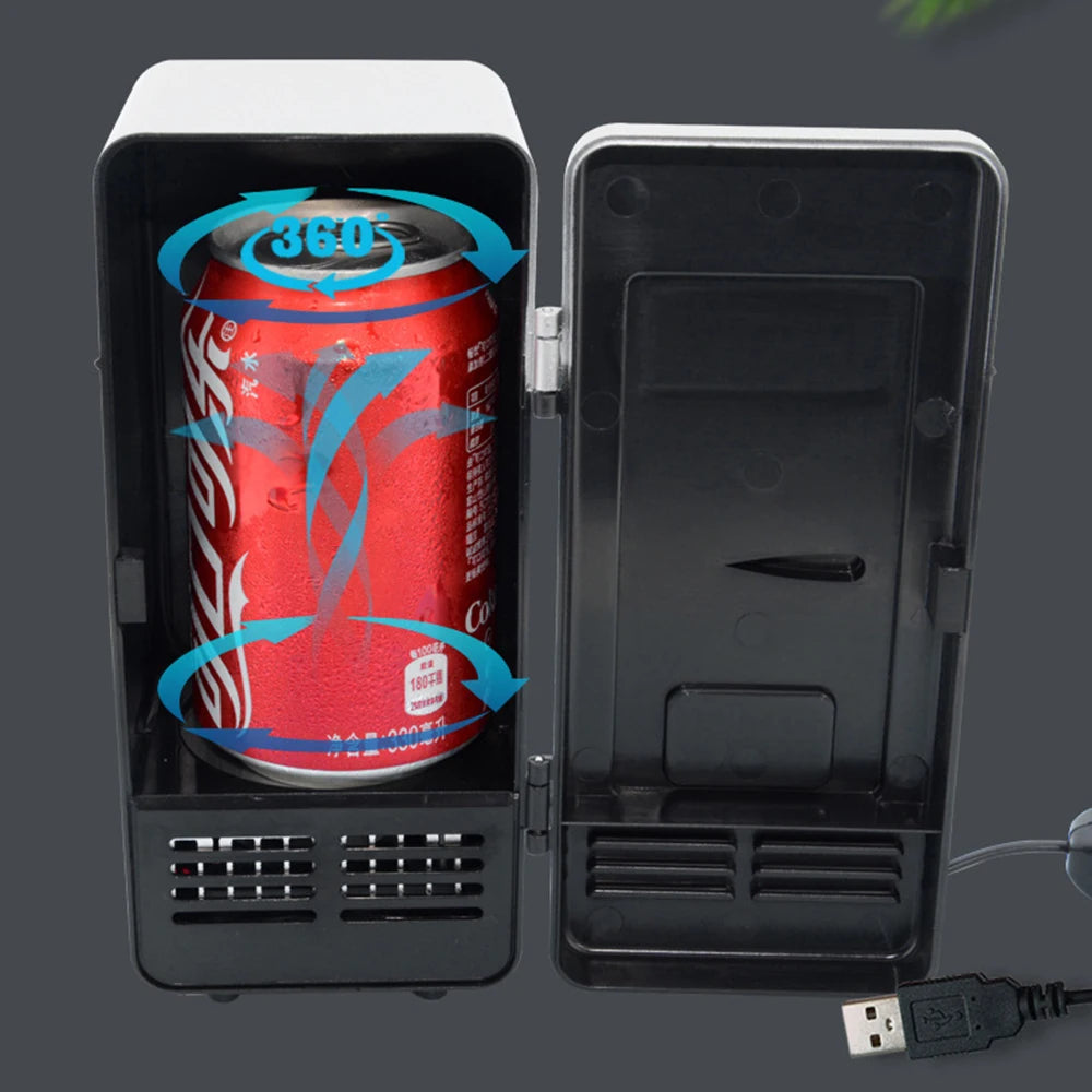 USB Mini Portable Refrigerator – Beverage Cooler & Warmer for Car, Laptop & Office