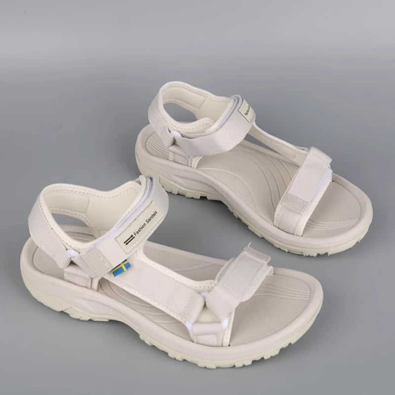 Women's Non-Slip Flat Beach Sandals – Breathable Casual Walking Shoes