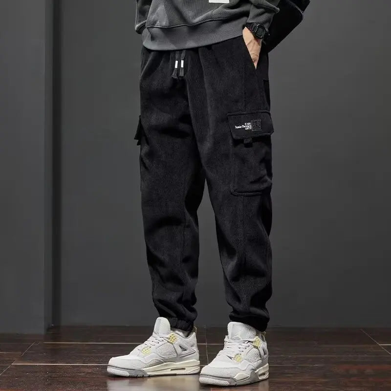 Men's Elastic Waist Straight Harem Jogger Pants — Relaxed Fit Casual Trousers