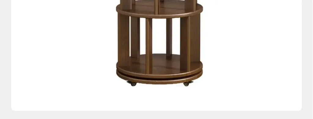 Vintage Rotating Bookcase – Compact Wooden Miniature House Display Shelf