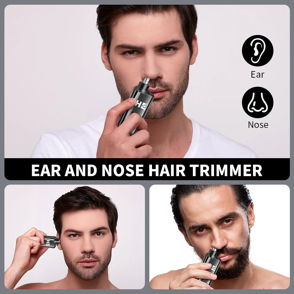 Mini Electric Nose Hair Trimmer – Rechargeable, Painless, USB-C, LED Display, Portable Pocket Size