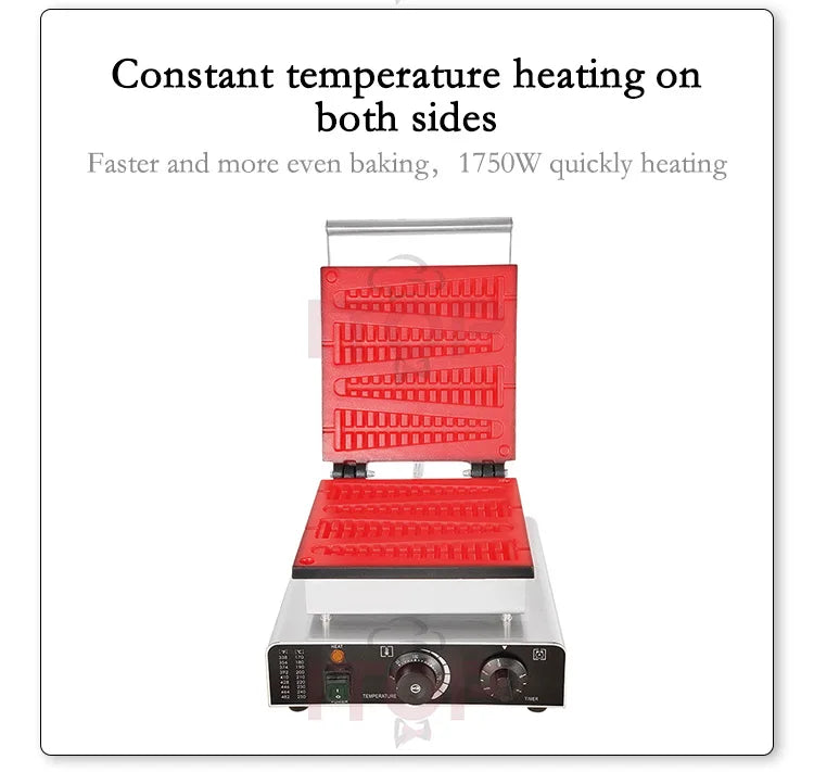 ITOP Electric Waffle Maker – Pine Tree Mould, Non-Stick Cast Iron Pan, Waffle Stick Machine, 110V/220V