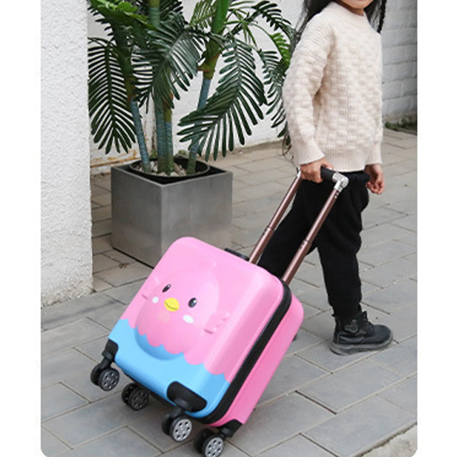 Kids 360° Spinner Trolley Luggage Set — Hard Shell Carry-On with Compartment Bag