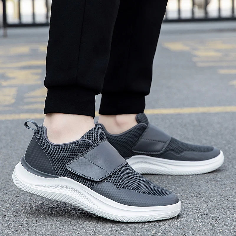 Men's Wide Orthopedic Diabetic Walking Shoes – Soft Adjustable for Swollen Feet, Bunions & Thumb Eversion