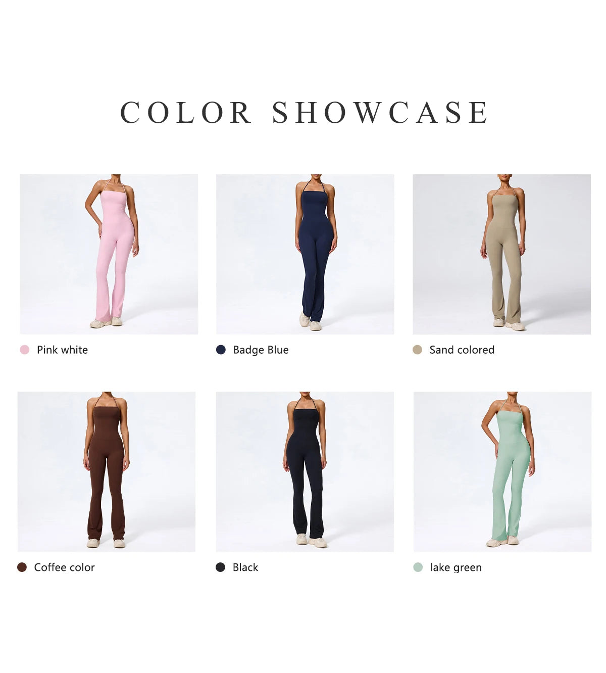 Women's Sleeveless Yoga Jumpsuit – Gym Flared Overalls Neck-Hanging Backless Sportswear