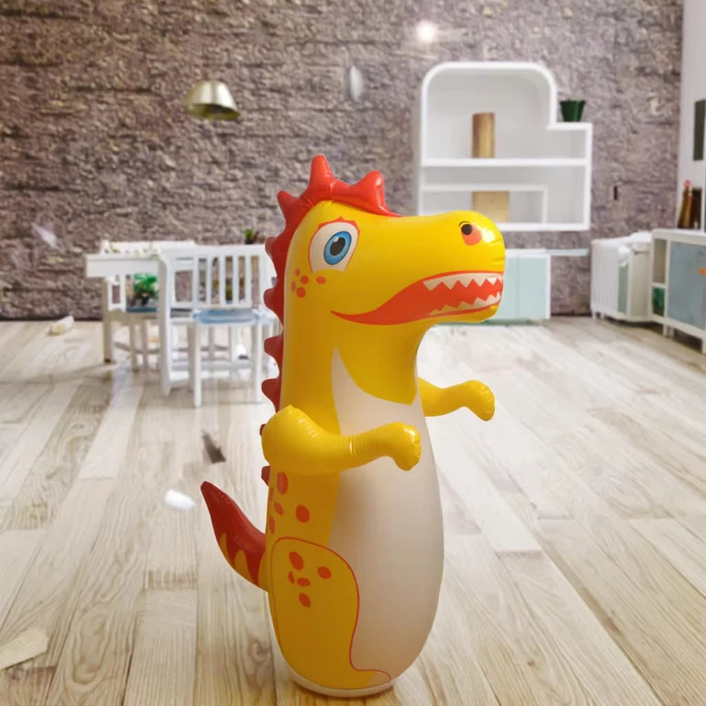 90cm Inflatable Tumbler Boxing Punching Bag for Kids – Dinosaur Standing Bop Bag, CE Certified, Ages 3+