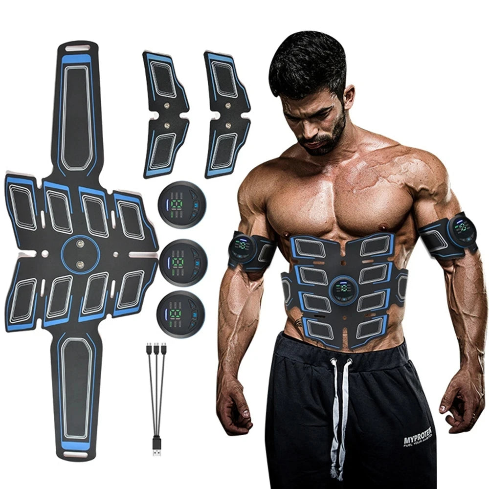 EMS Abs Muscle Stimulator Trainer — USB Rechargeable Abdominal Toning Belt