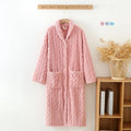 Women's Warm Flannel Bathrobe | Soft Long-Sleeve Fleece Dressing Gown