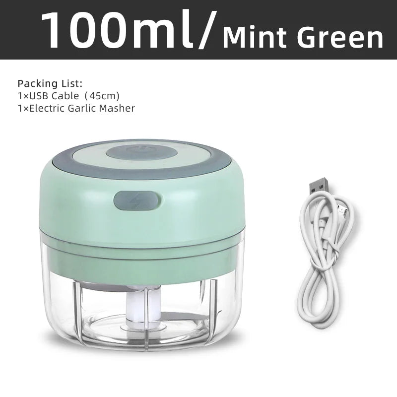 MYVIT USB Electric Mini Food Chopper — 30W Portable Garlic Masher & Vegetable Chopper, 250ml BPA-Free