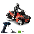 1:10 Scale Vehicle 2.4GHz High Speed Three Wheel RC MotoHawk Motorcycle Toys ATV Road Racer with LED Headlights Toy Gift for Kid