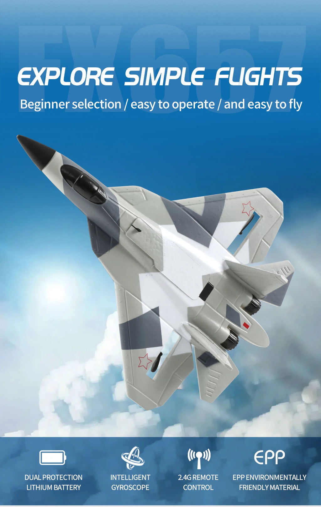 SU35 2.4G RC Foam Fighter Glider Airplane – Remote Control EPP Fixed Wing Plane