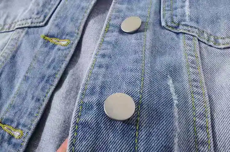 Women's Denim Jacket – Short Casual Jean Coat in Pink, White, Light Blue & Lavender