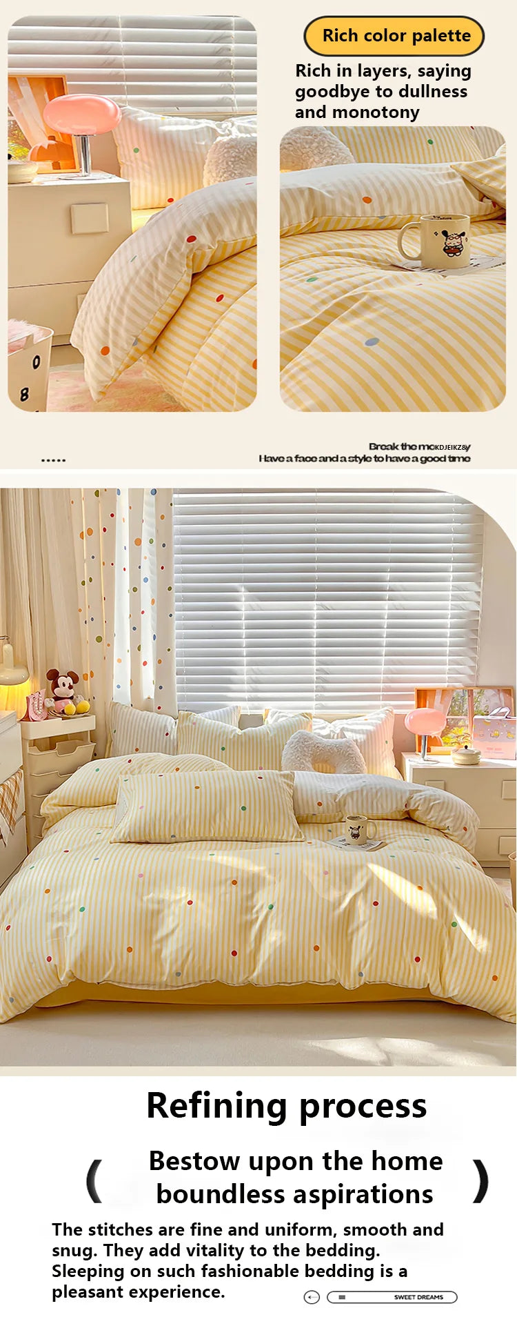 European-Style Washed Cotton Pillowcase | Soft & Breathable, Simple Printed Down Comforter Protection Cover