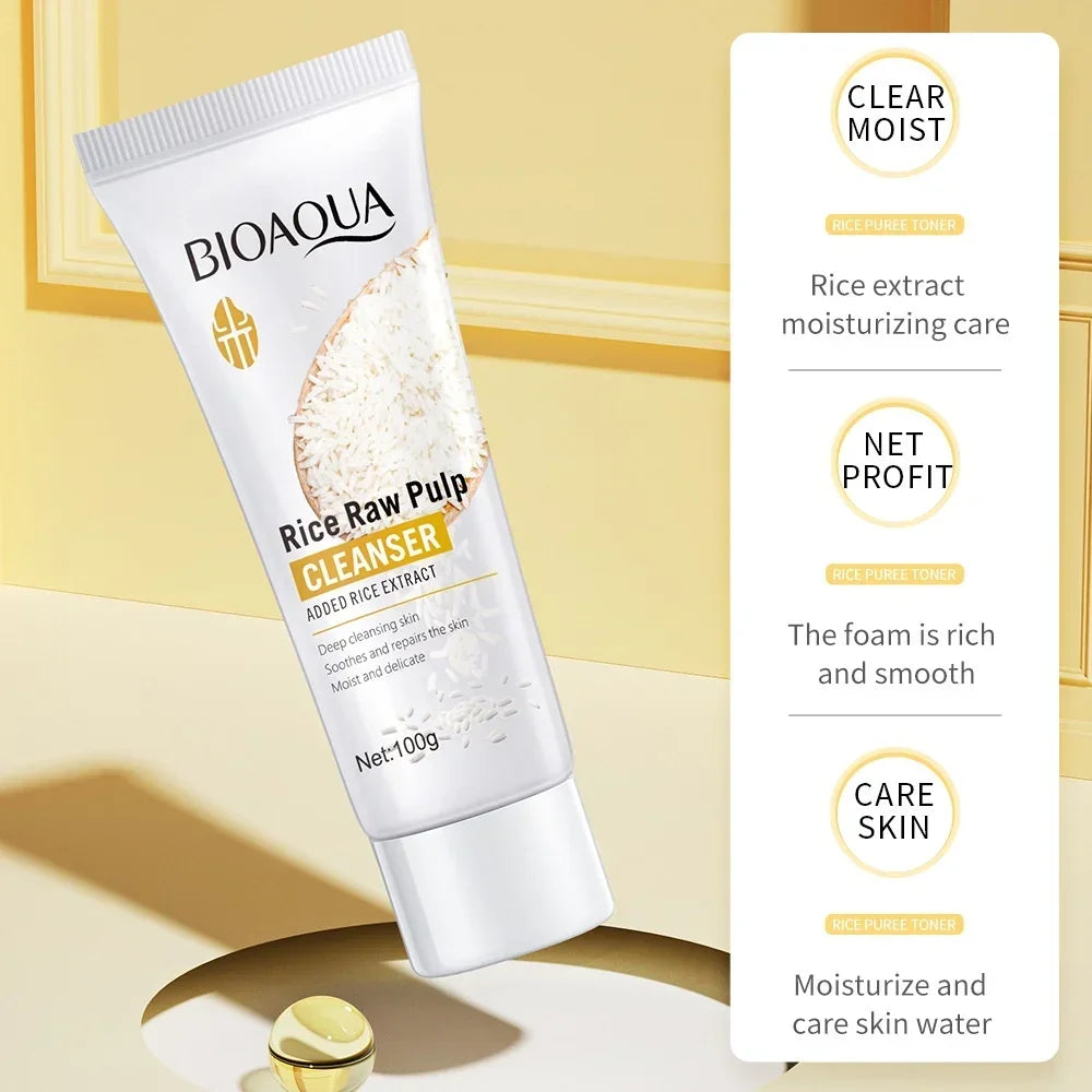 BIOAQUA Rice Cleanser Oil Control Moisturizing Foam