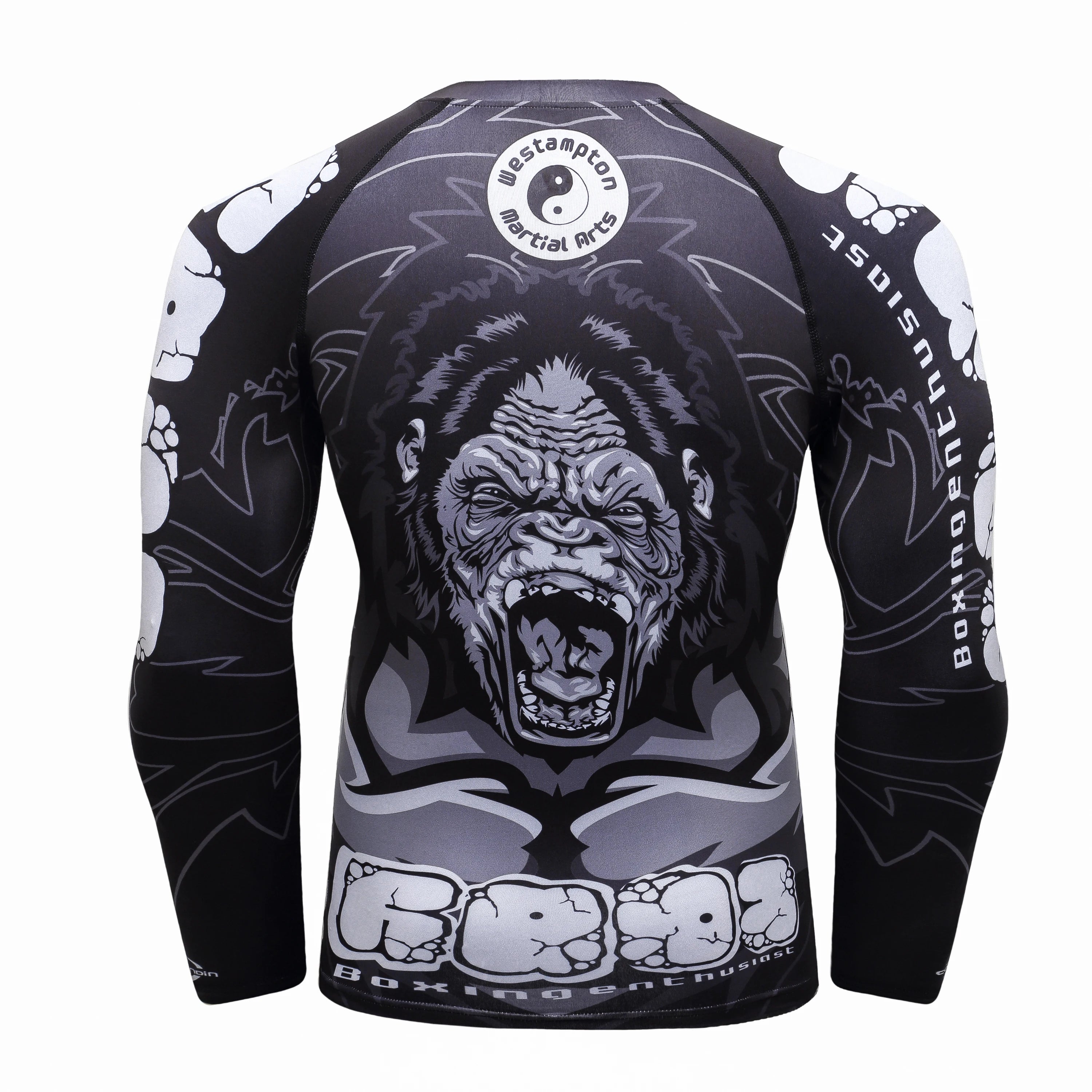 Men's MMA Rashguard BJJ 4-Piece Set – Gorilla Print Grappling Tracksuit