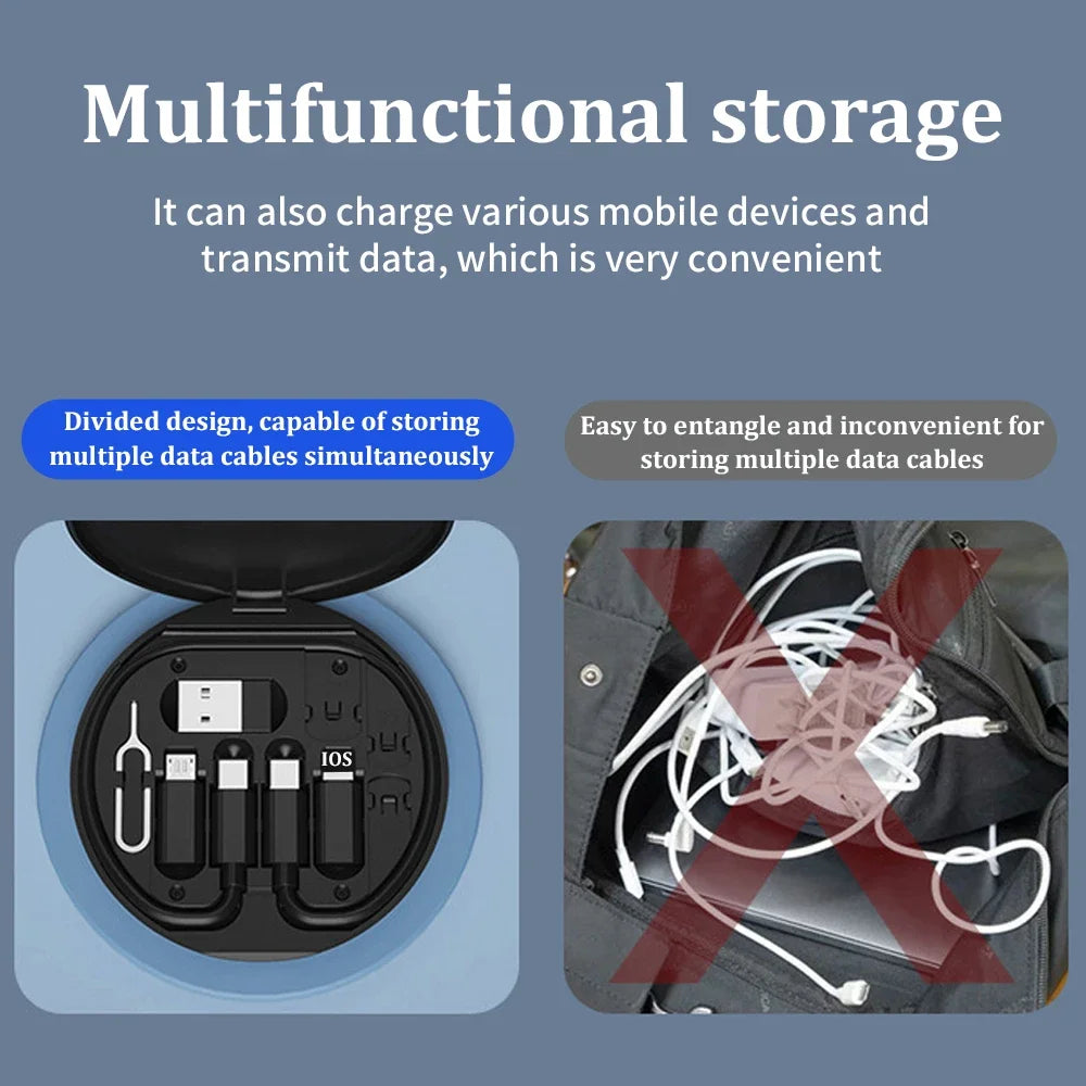 5-in-1 60W USB-C Fast Charging Cable & Adapter Kit – OTG Converter Data Cord with Storage Box