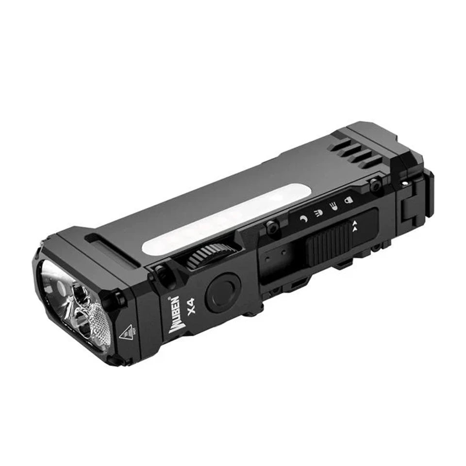 Wuben X4 Stepless Dimming EDC Flashlight – RGB LED, 3400mAh 18650 Battery, USB-C & Magnetic Tail