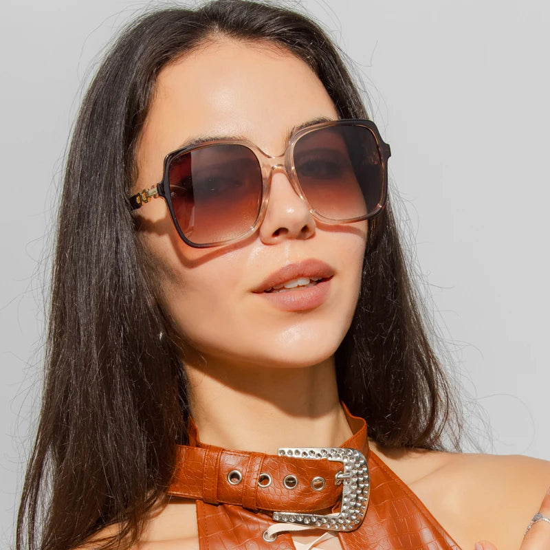 Women's Fashion Square Cycling Sunglasses | Big Frame Colorful Gradient Outdoor Shades