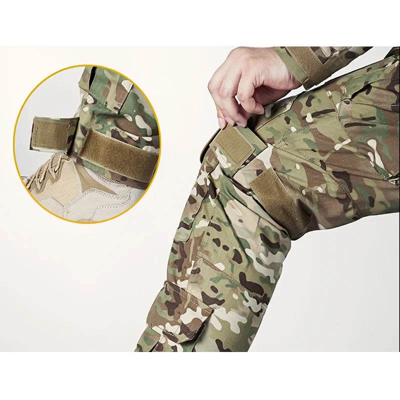 Men's Multicam Tactical Uniform Set – Combat Shirt & Cargo Pants for Airsoft & Hunting