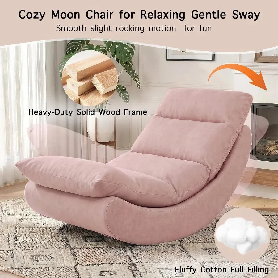 Velvet Rocking Chaise Lounge Chair