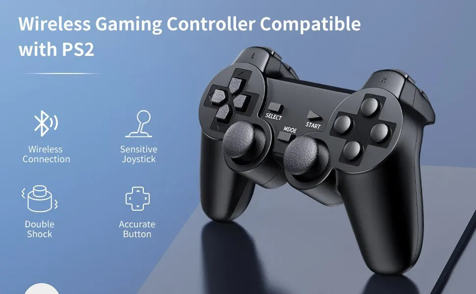 2.4G Wireless PS2 Gamepad – Dual Vibration Joystick Controller for PC & USB