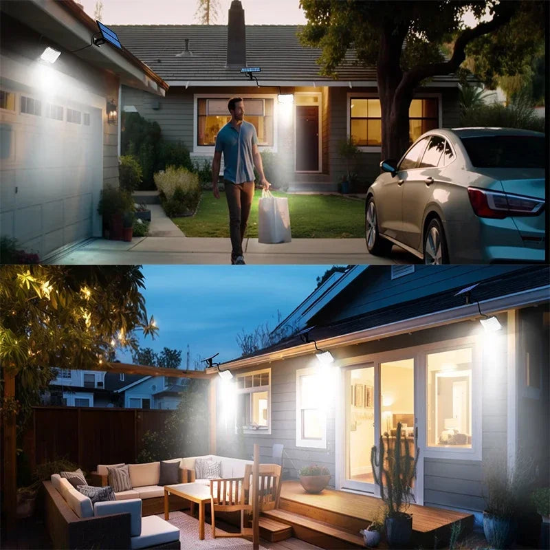 Solar Motion Sensor LED Garden Wall Lamp — 234 LEDs, IP65 Waterproof, 3 Modes with Remote (12-Month Warranty)