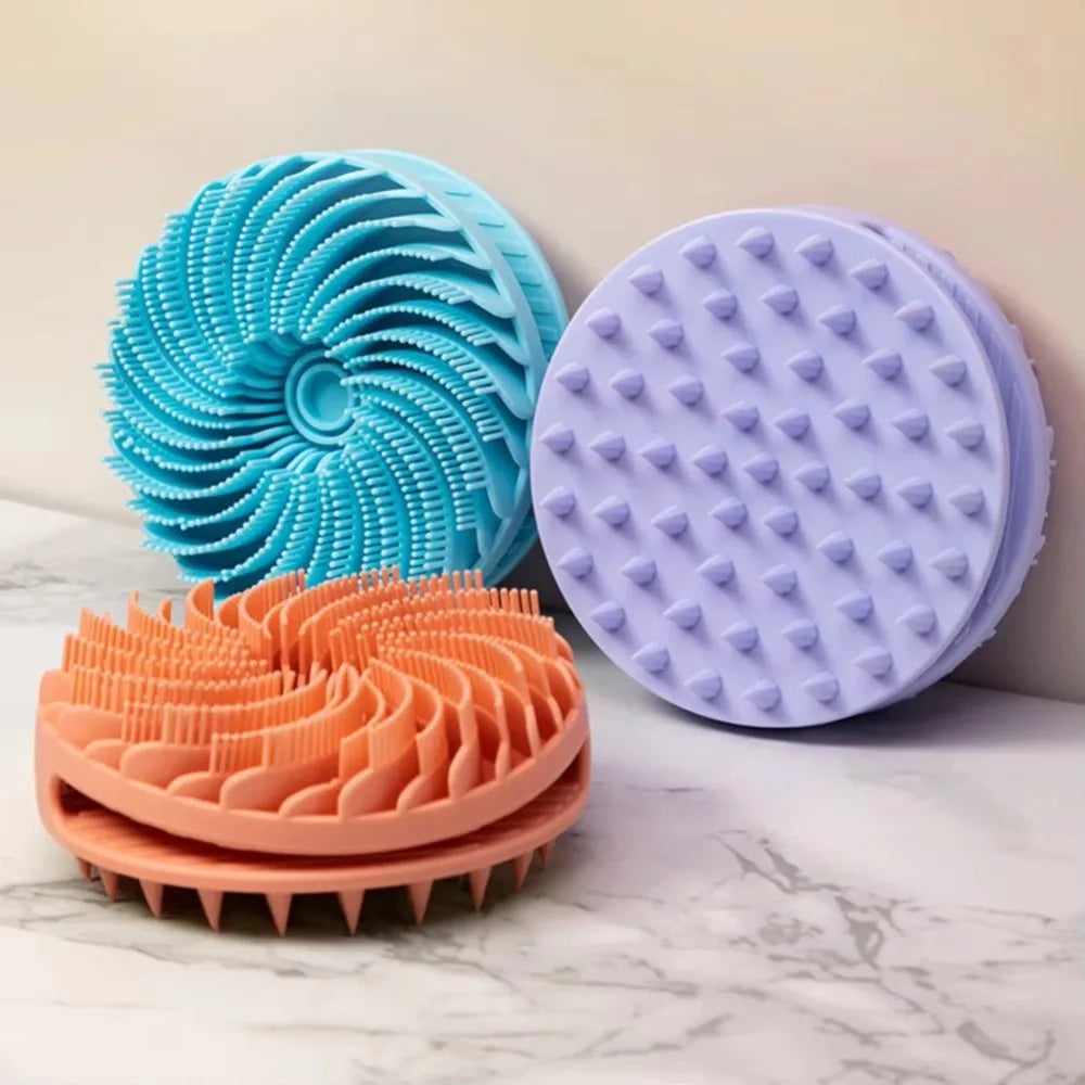 Double-Sided Silicone Shower Brush – Soft Bristle Body Massage & Exfoliating Bath Mud Remover