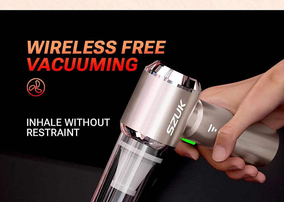 SZUK C012MAX Cordless Car Vacuum Cleaner – Strong Suction Wireless Handheld & Air Blower