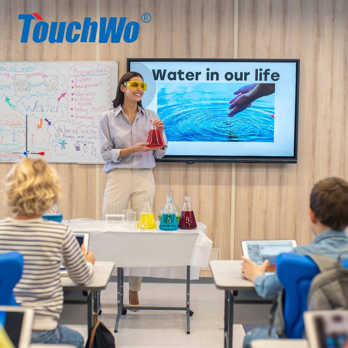 TouchWo Interactive Whiteboard All-in-One Touch Computer – 32" to 65", 1080p, Office & Classroom