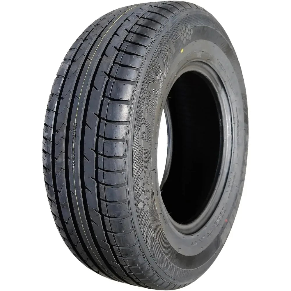 Tire with tread pattern on a white background