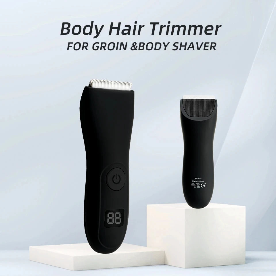 Full Body Hair Trimmer – Waterproof, Ceramic & Steel Blades, Bikini & Groin Safe, USB Rechargeable