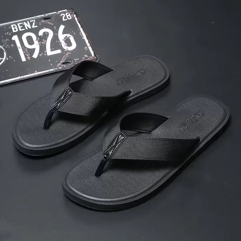 Men’s Stripe Beach Flip Flops — Sizes 37–46