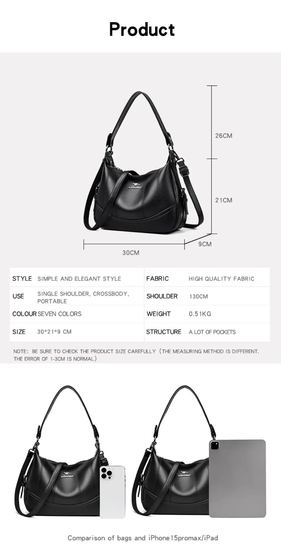 VANDERWAH Genuine Leather Two-Layer Flap Shoulder Bag – Luxury Crossbody Messenger Handbag for Women